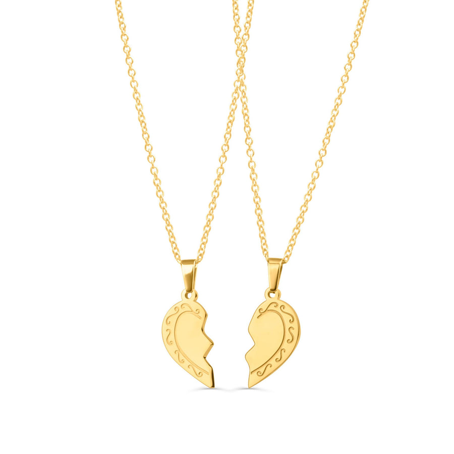 Broken Heart Necklace Set