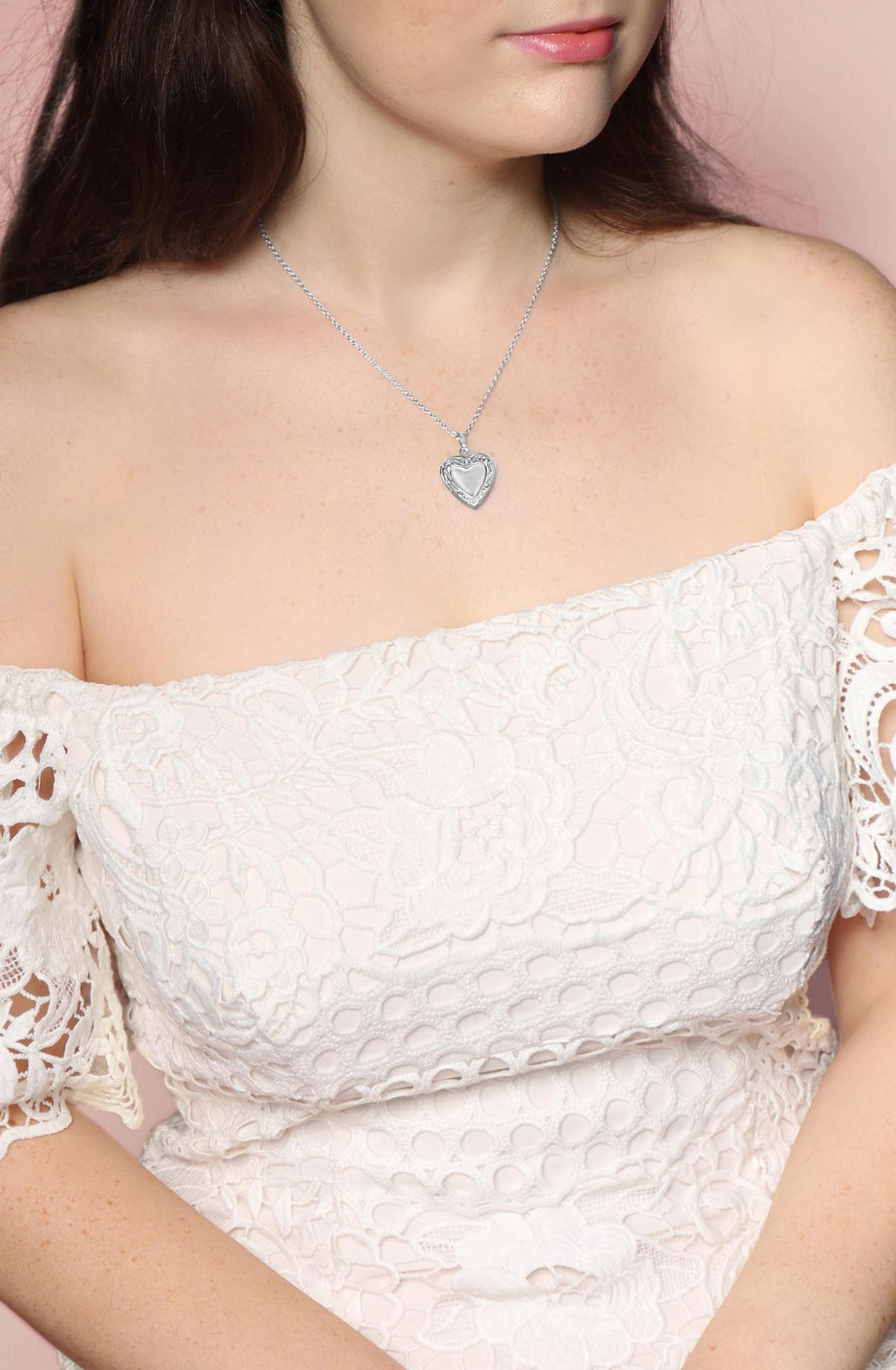Silver Vintage Heart Locket Necklace