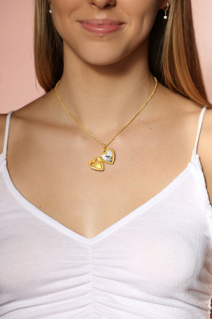 Gold Vintage Heart Locket Necklace