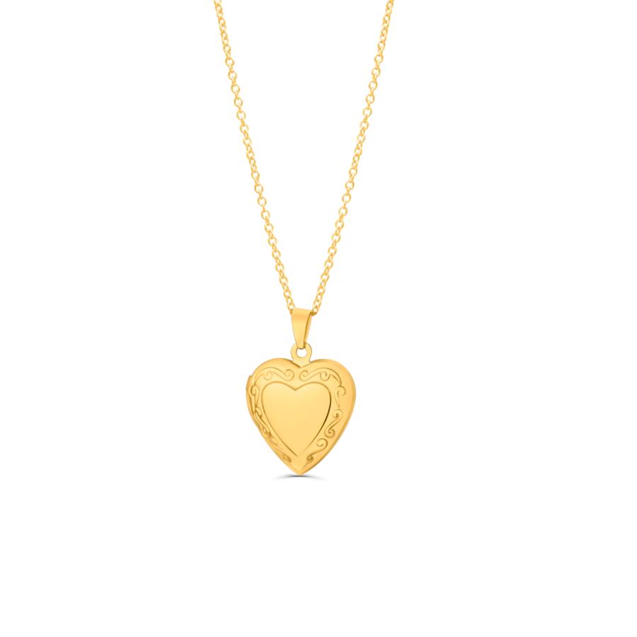 Gold Vintage Heart Locket Necklace