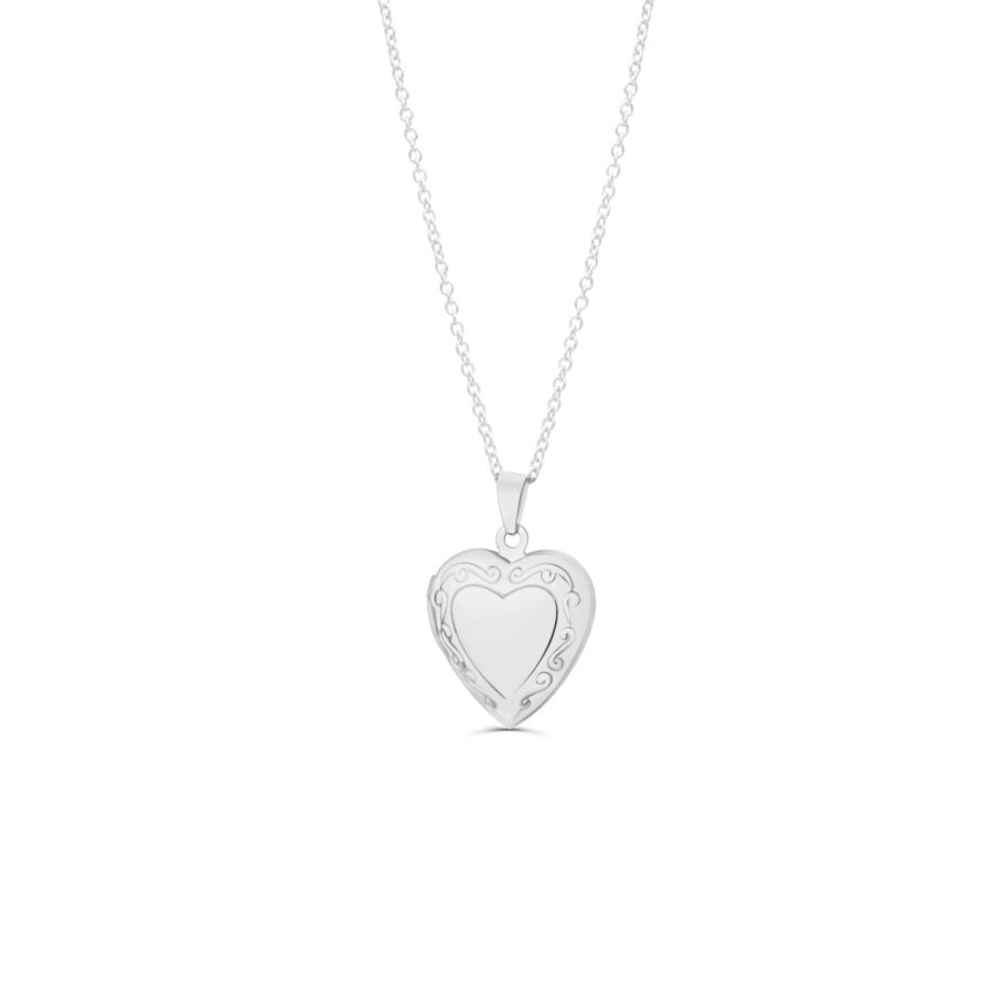 Silver Vintage Heart Locket Necklace