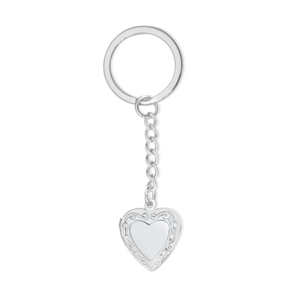 Silver Vintage Heart Locket Keychain