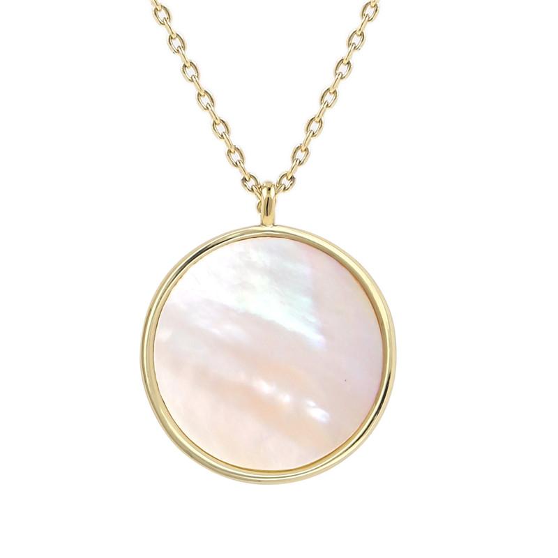 Custom Mother of Pearl Disc Necklace