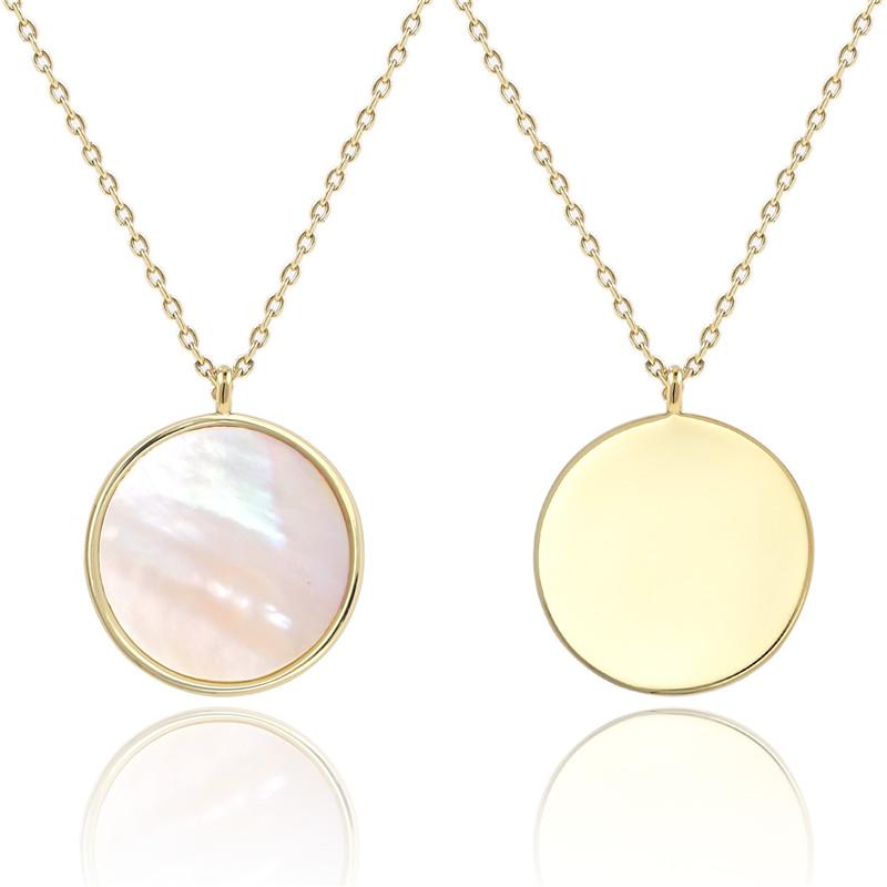 Custom Mother of Pearl Disc Necklace
