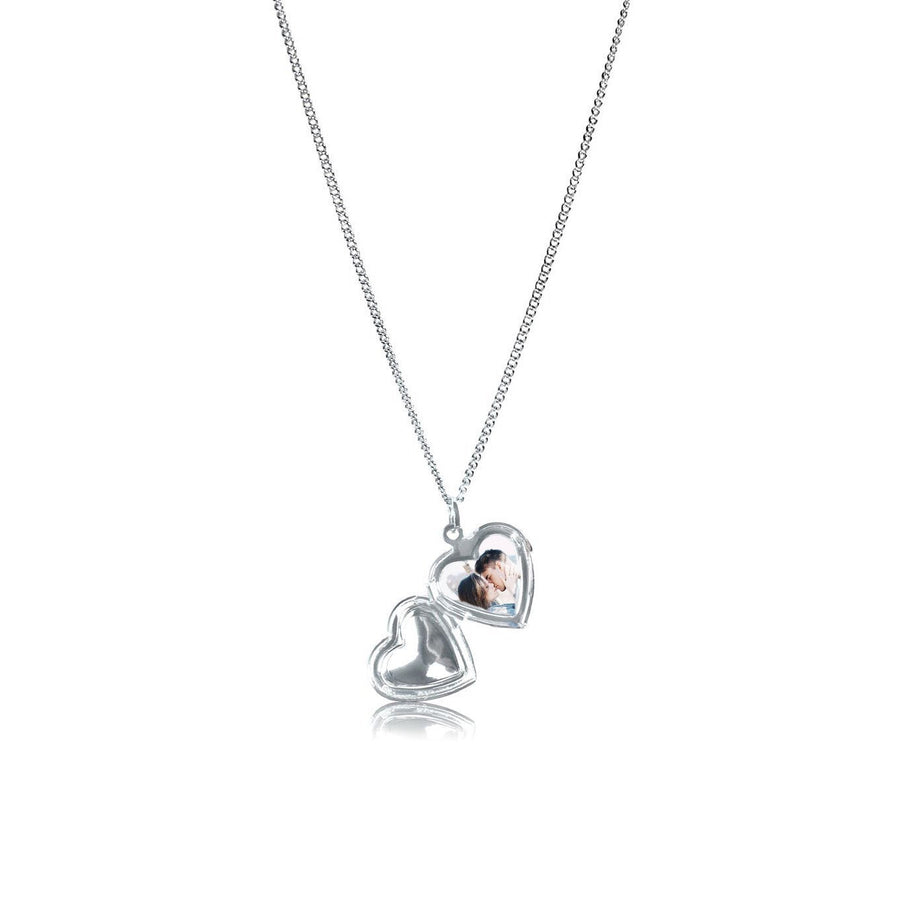 Silver Custom Heart Locket Necklace