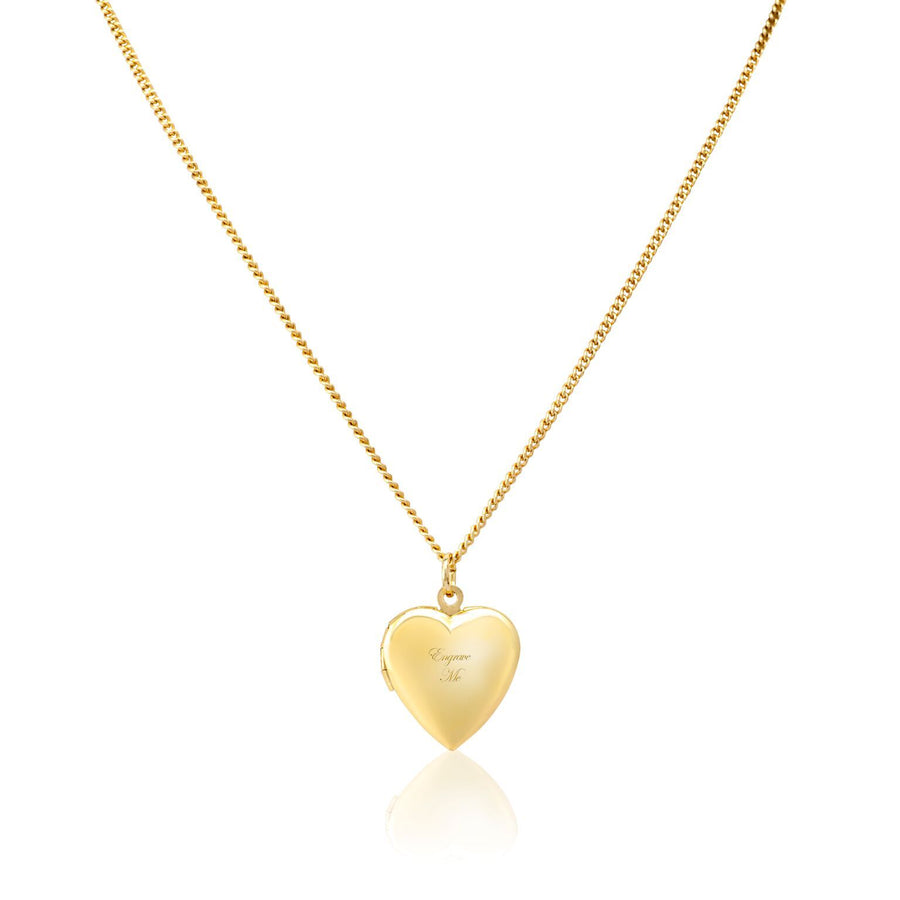 Gold Custom Heart Locket Necklace