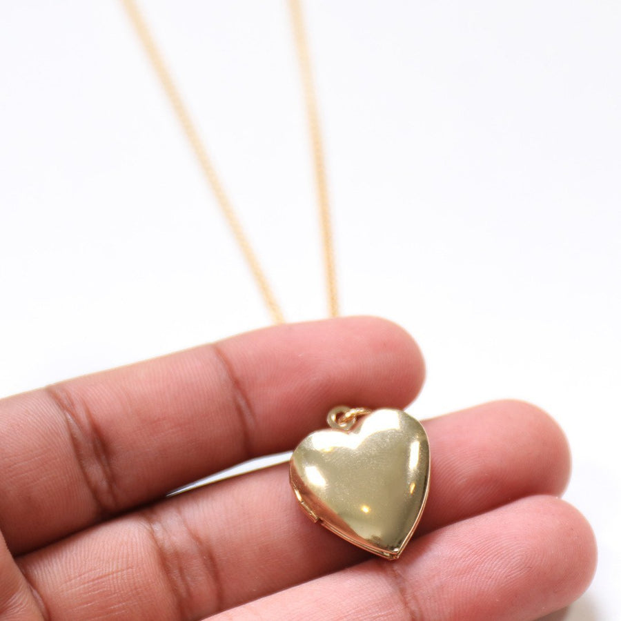 Gold Custom Heart Locket Necklace