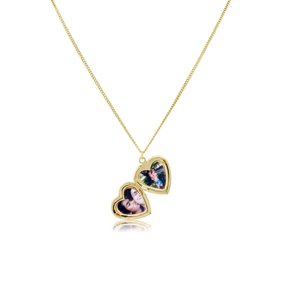 Gold Custom Heart Locket Necklace