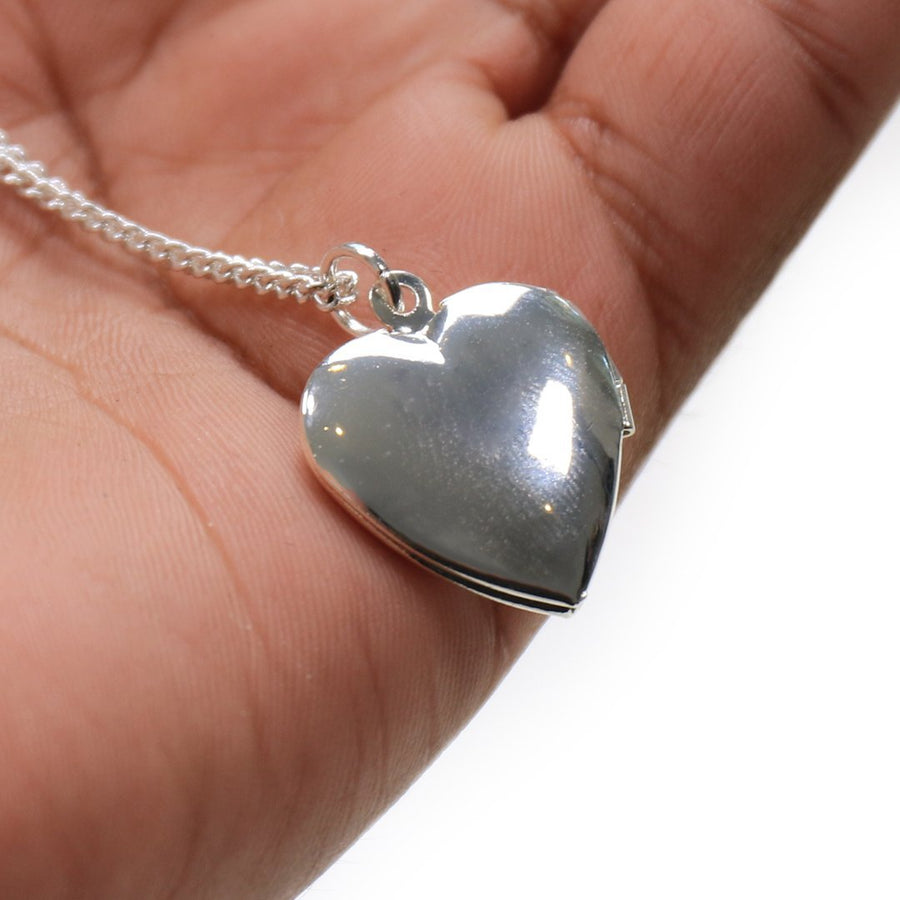 Silver Custom Heart Locket Necklace