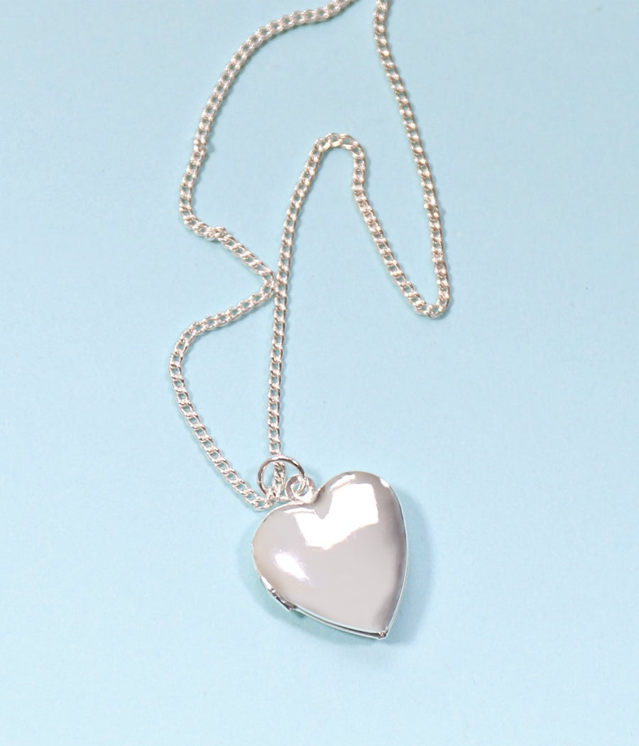 Silver Custom Heart Locket Necklace